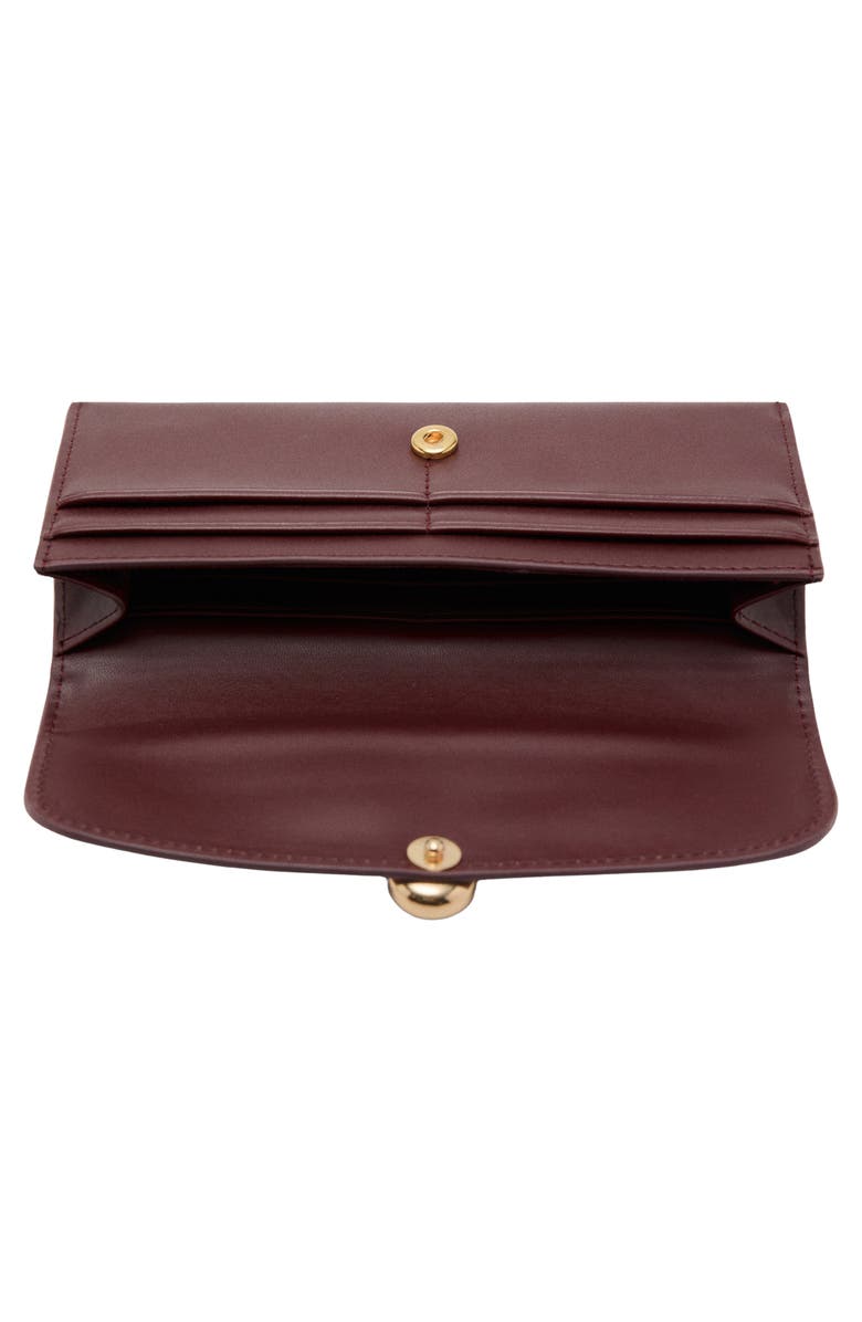 MANGO Faux Leather Flap Wallet, Alternate, color, Burgundy