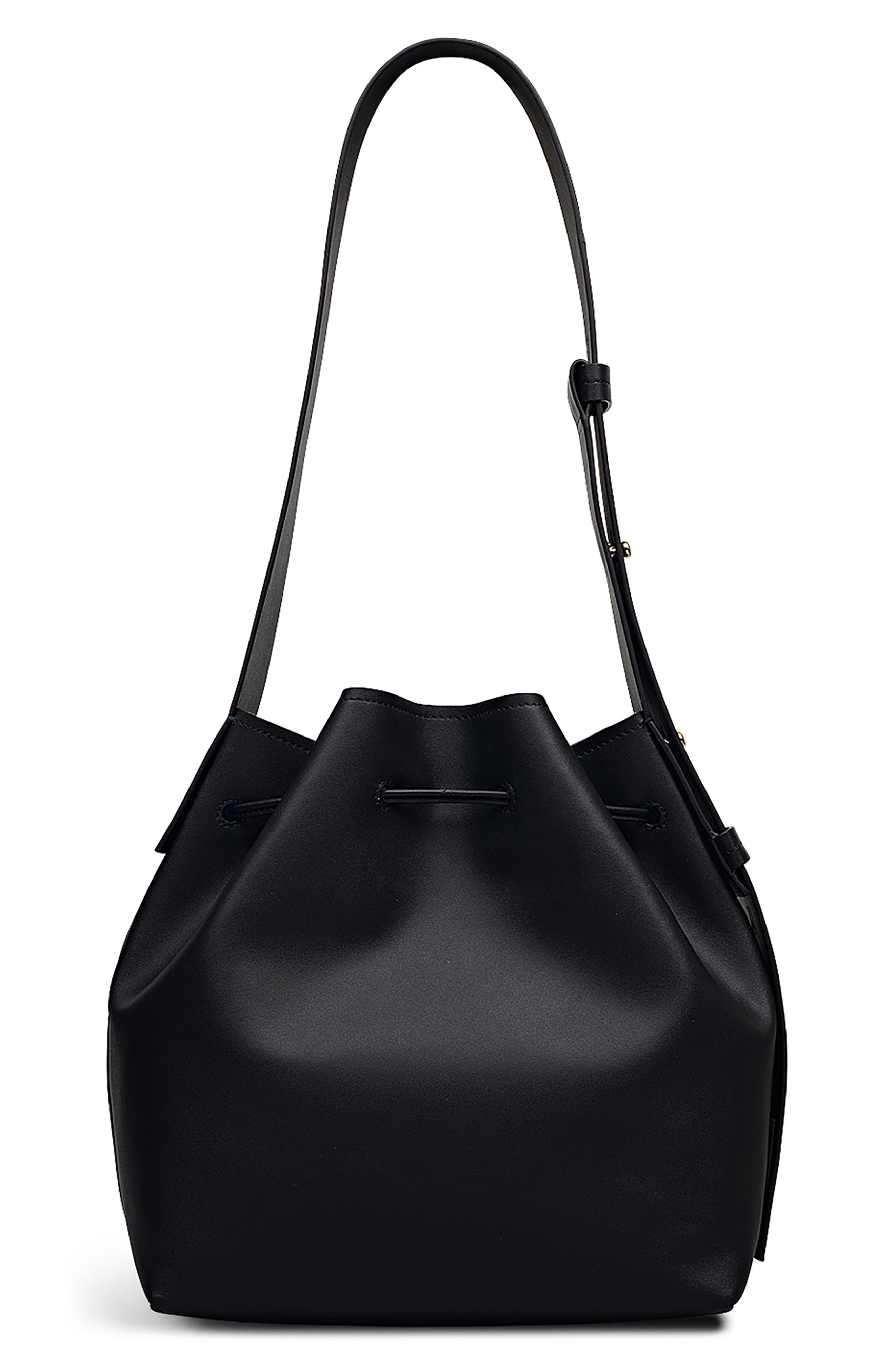 Radley York Leather Bucket Bag, Alternate, color, Black