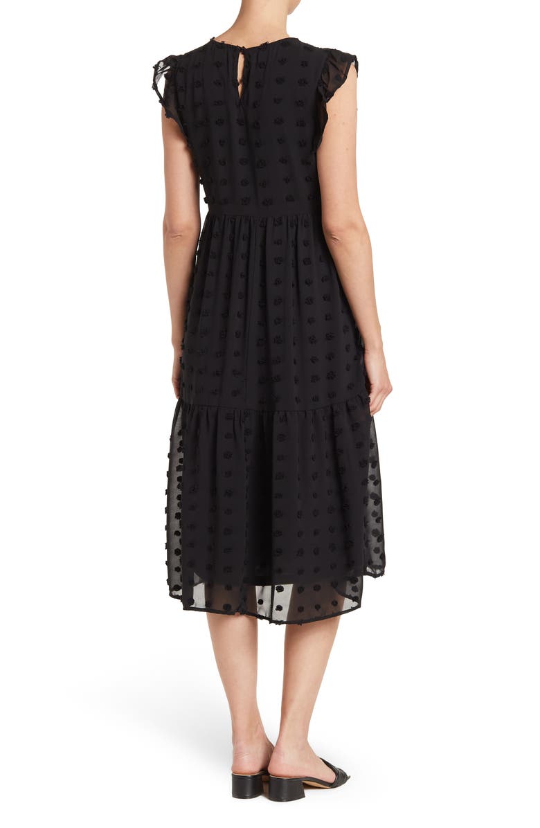 Love By Design Ballerina Clip Dot Tiered Midi Dress, Alternate, color,