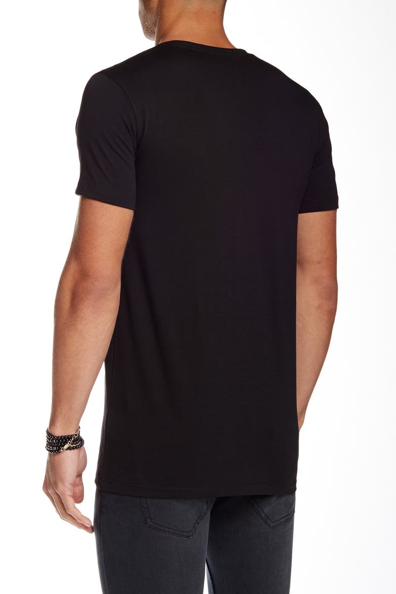 V-Neck Stretch T-Shirt, Alternate, color, BLACK