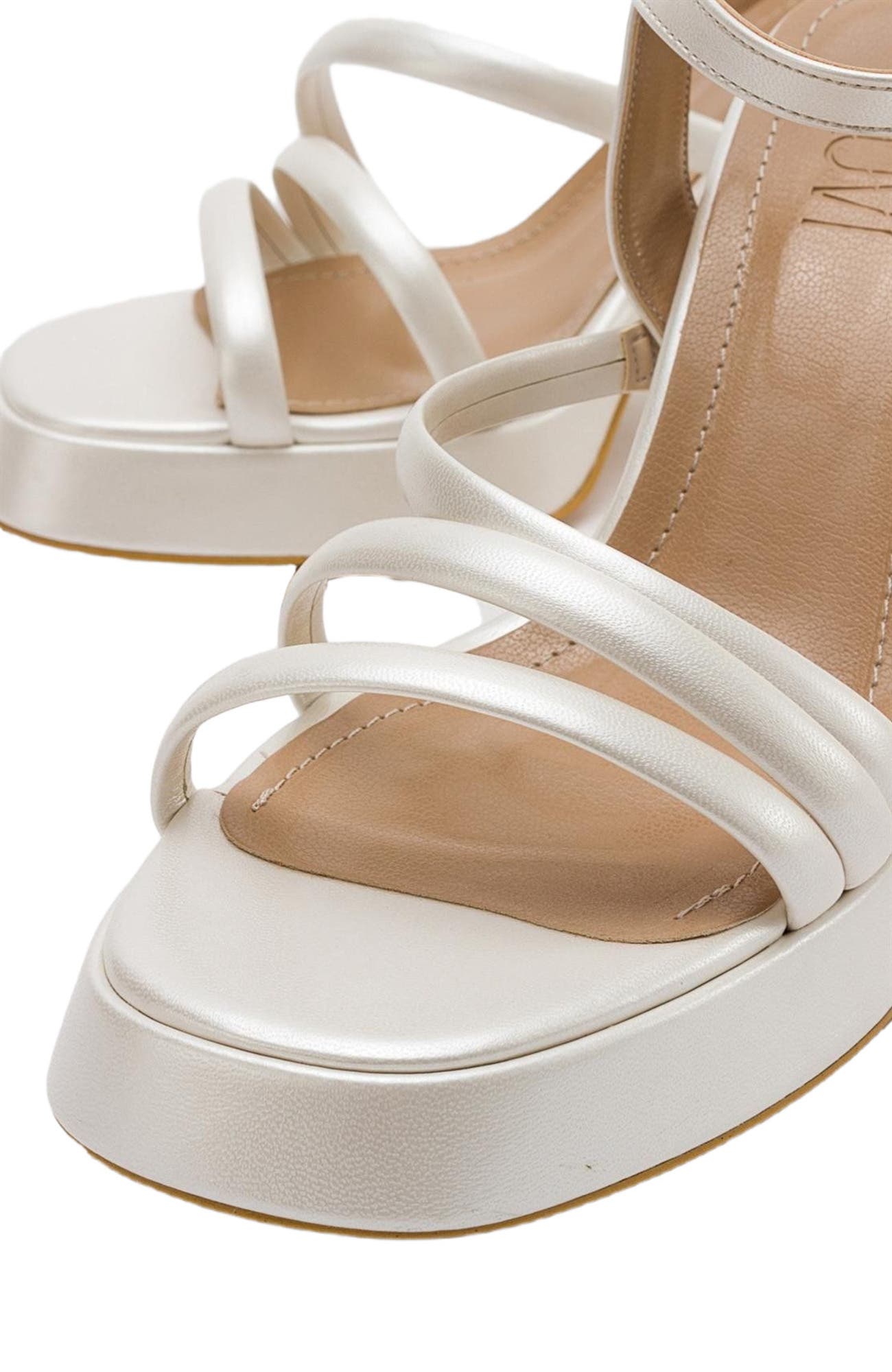 Heas Platform Sandal, Alternate, color, Ivory Faux Leather