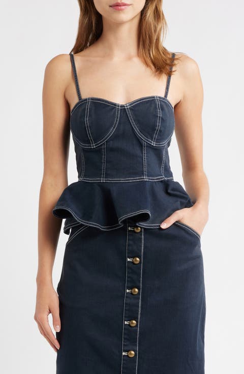 Tabitha Peplum Denim Top