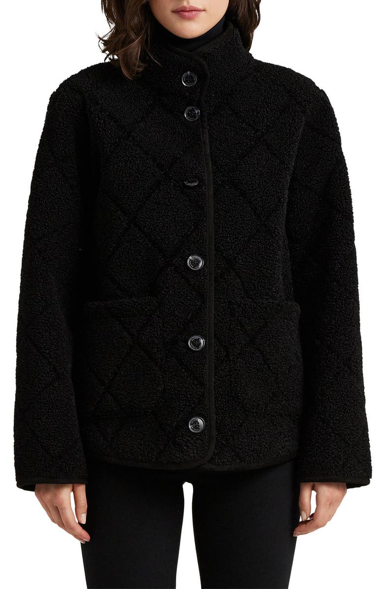 Lauren Ralph Lauren Quilted Faux Shearling Jacket, Main, color, 