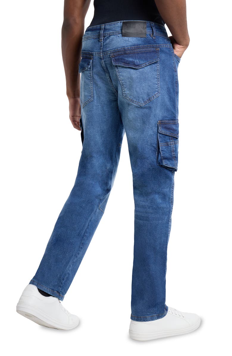 XRAY Slim Fit Cargo Pocket Denim Jeans, Alternate, color, Medium Wash