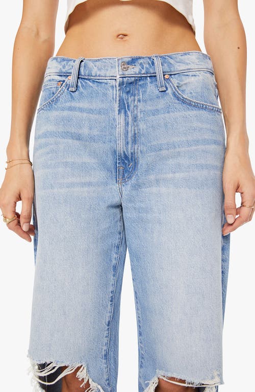 Mother The Dodger Sneak Ripped Wide Leg Jeans In Blue