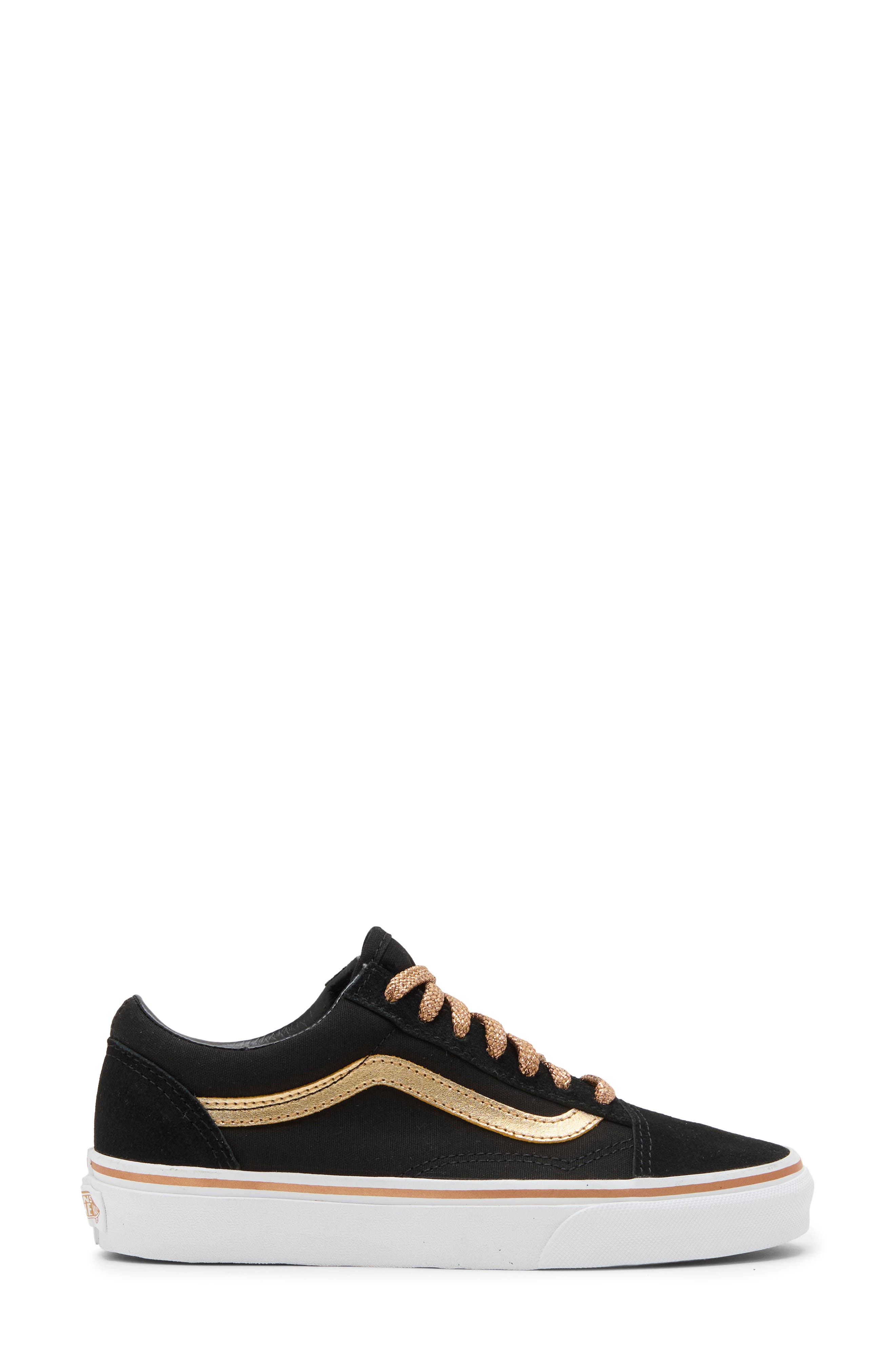 Old Skool Sneaker, Alternate, color, METALLIC POP BLACK/GOLD