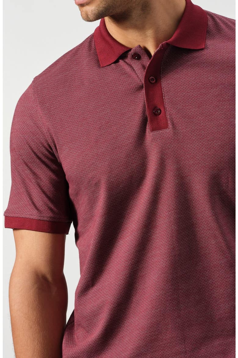 Cotton Jacquard Knit Polo, Alternate, color, BURGUNDY