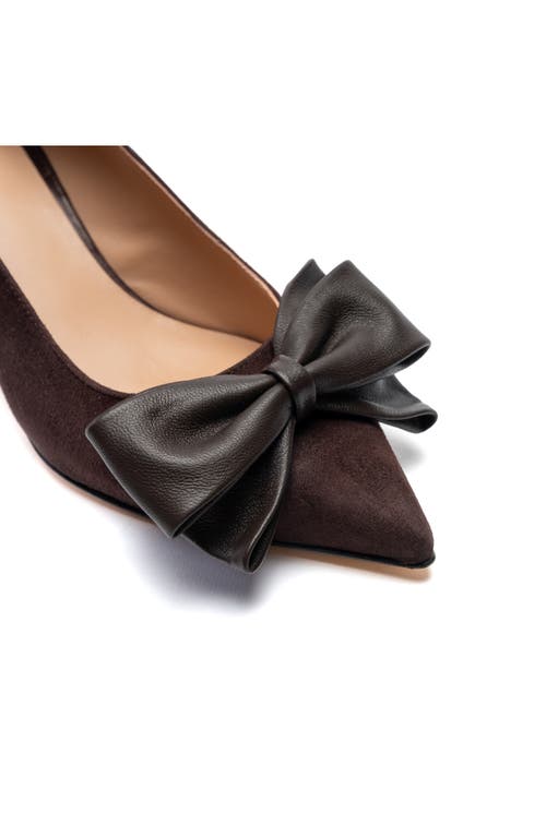 Bruno Magli Nadia Pointed Toe Kitten Heel Pump In Brown Suede