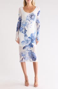 Alice + Olivia Delora Scoop Neck Midi Dress