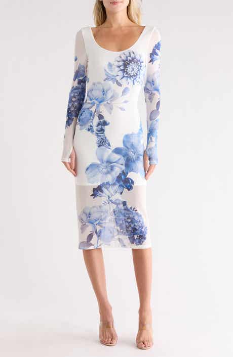 Alice + Olivia Delora Scoop Neck Midi Dress