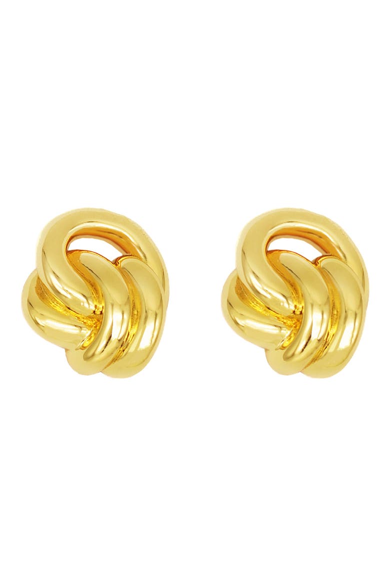 Miami Knot Stud Earrings, Main, color, GOLD