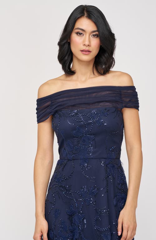 Js Collections Gemma Beaded Floral Off The Shoulder Cocktail Dress