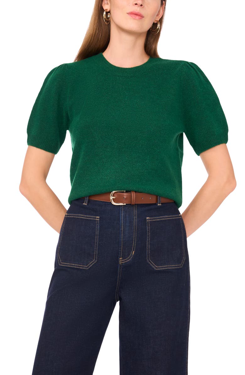 Vince Camuto Puff Sleeve Sweater, Main, color, Alpine Green