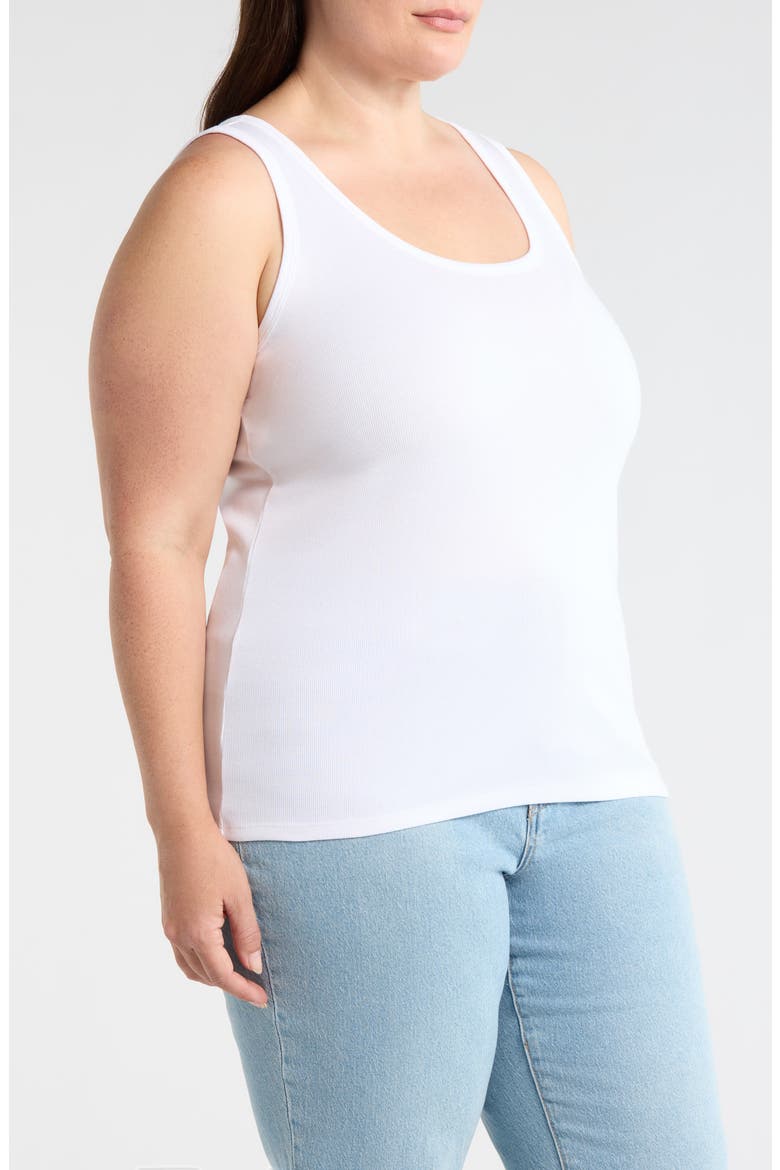 Scoop Neck Organic Cotton Tank, Alternate, color, WHITE