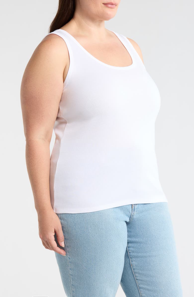 Eileen Fisher Scoop Neck Organic Cotton Tank, Alternate, color, White