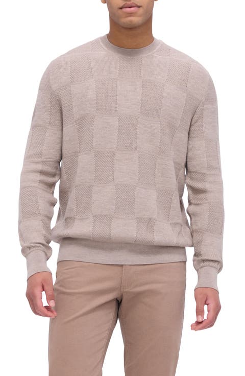 Jacquard Check Merino Wool Sweater