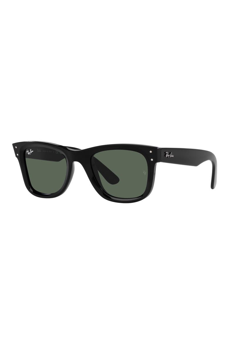 Reverse Wayfarer 53mm Square Sunglasses, Alternate, color, BLACK