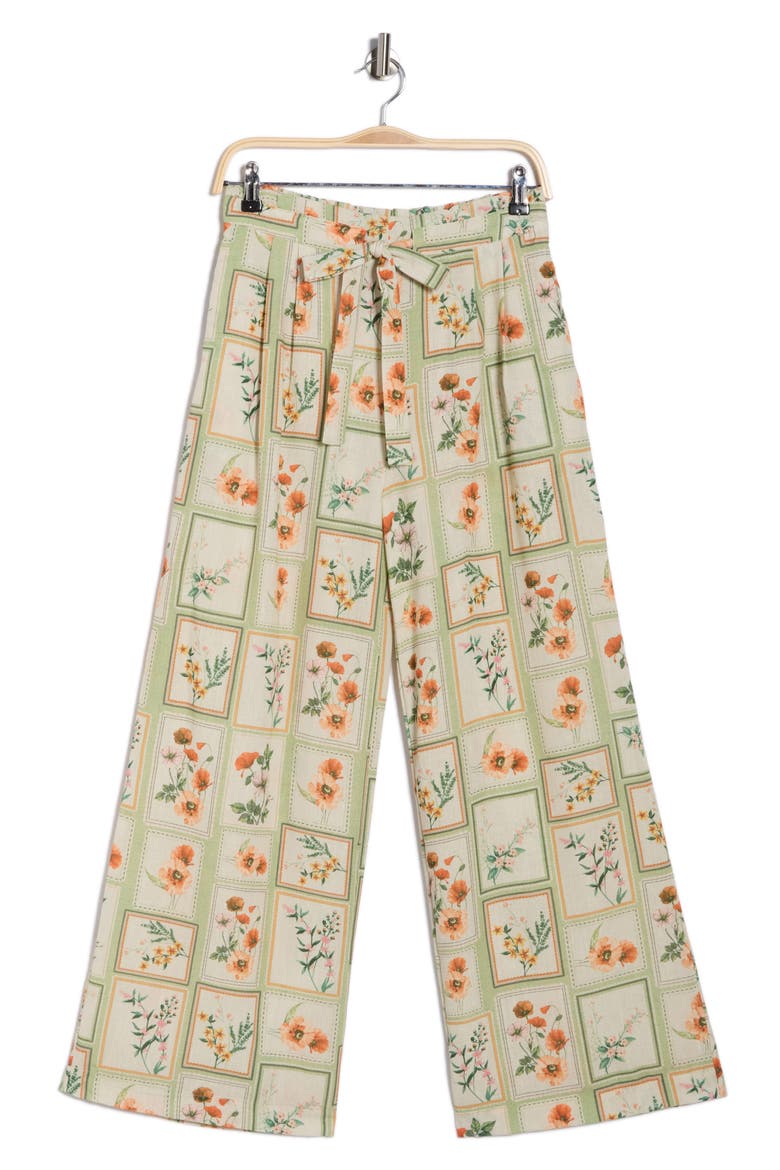 Matching Postcard Floral Pants, Alternate, color, SAGE