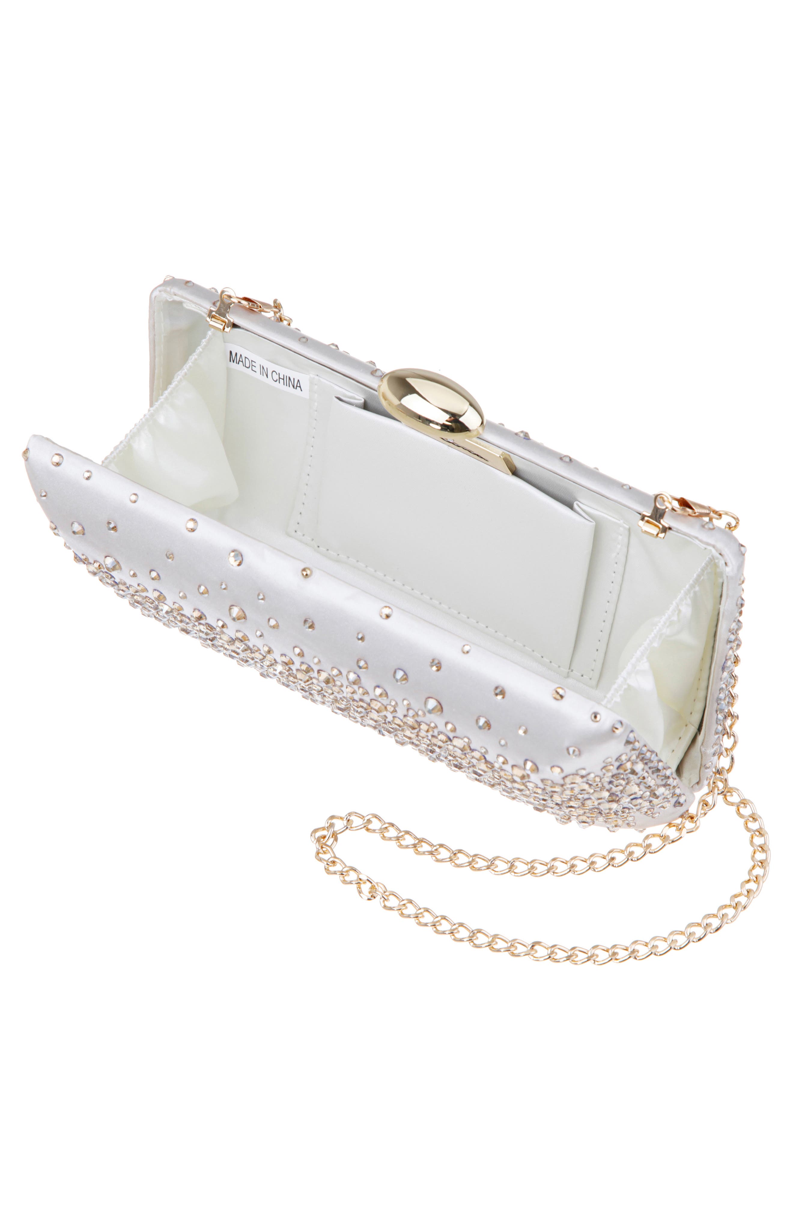 Nina Purity Frame Clutch, Alternate, color, Ivory