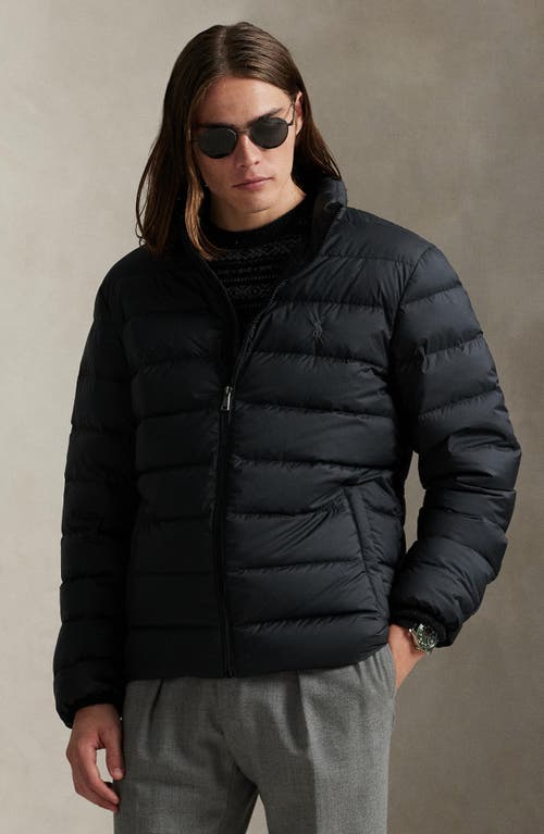 Polo Ralph Lauren The Colden Herringbone Down Jacket In Black