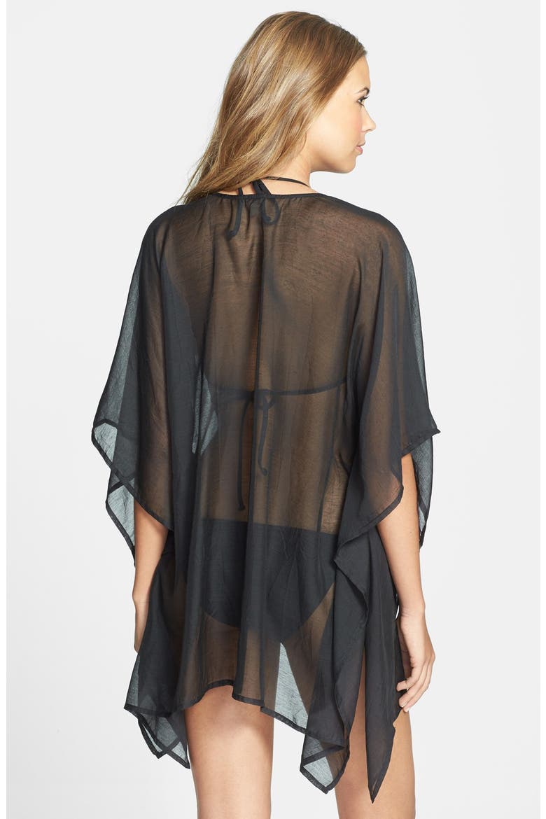 Sheer Poncho, Alternate, color, BLACK