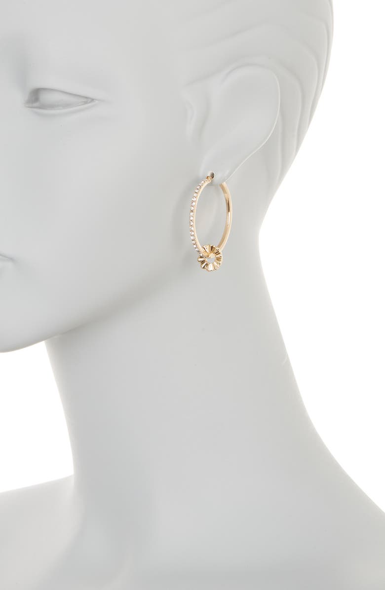 Anne Klein Pavé Crystal Hoop Earrings, Alternate, color, 