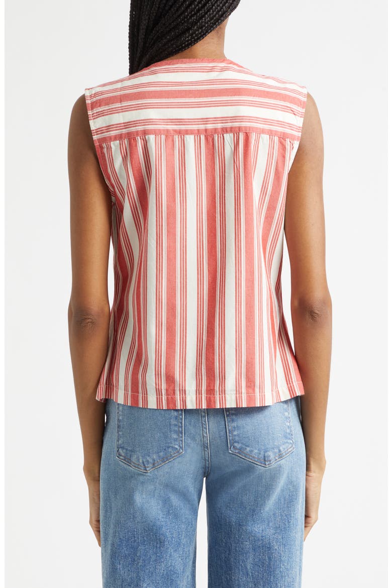 Stripe Organic Cotton Vest, Alternate, color, SCARLET TROT
