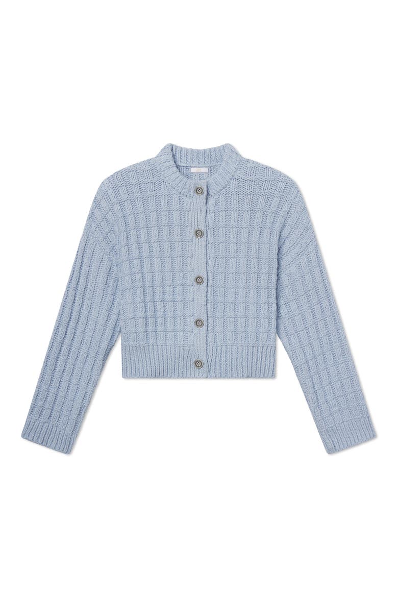 Cloud Cotton Basket Stitch Cardigan, Alternate, color, WHISPER BLUE