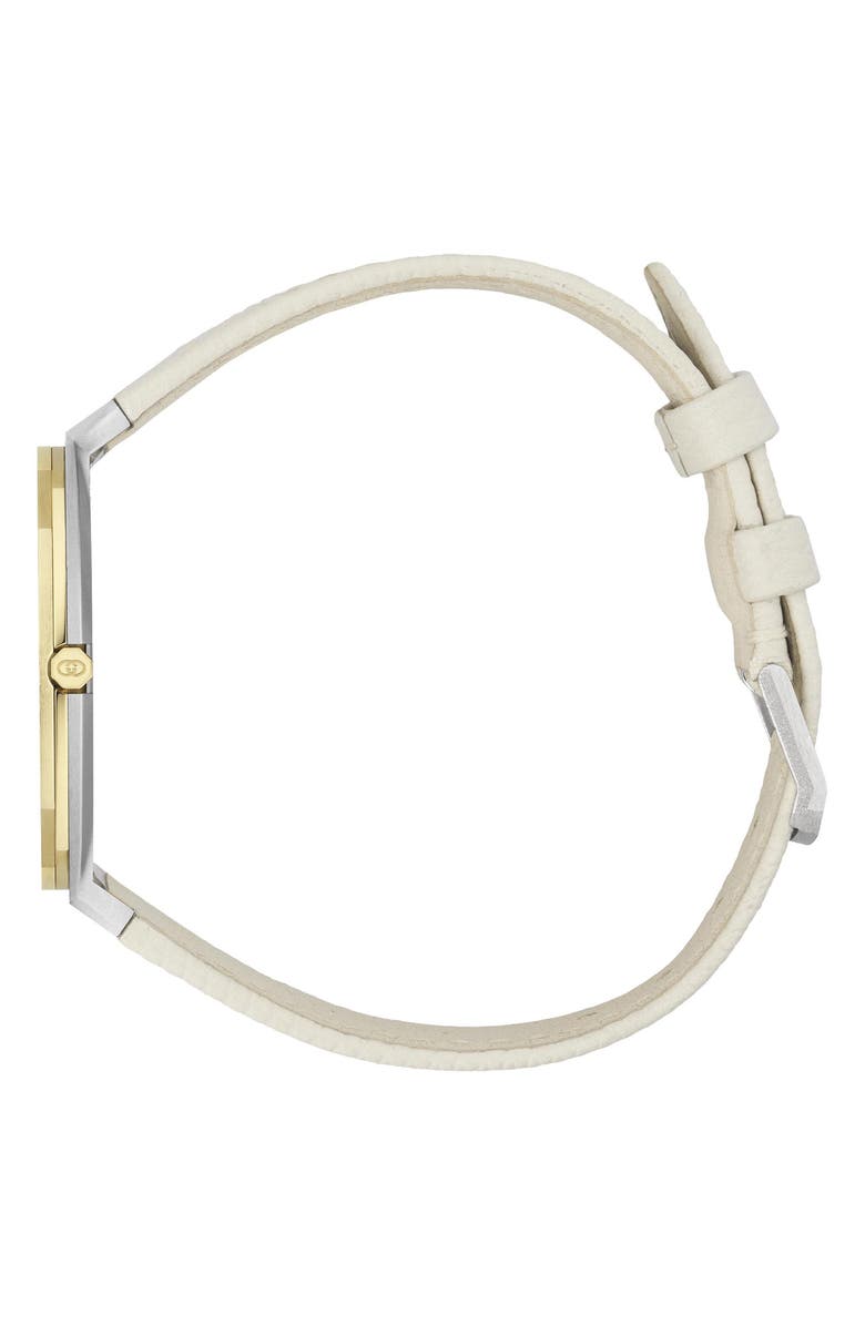 Gucci 25H Leather Strap Watch Watch, 34mm, Alternate, color, Gold