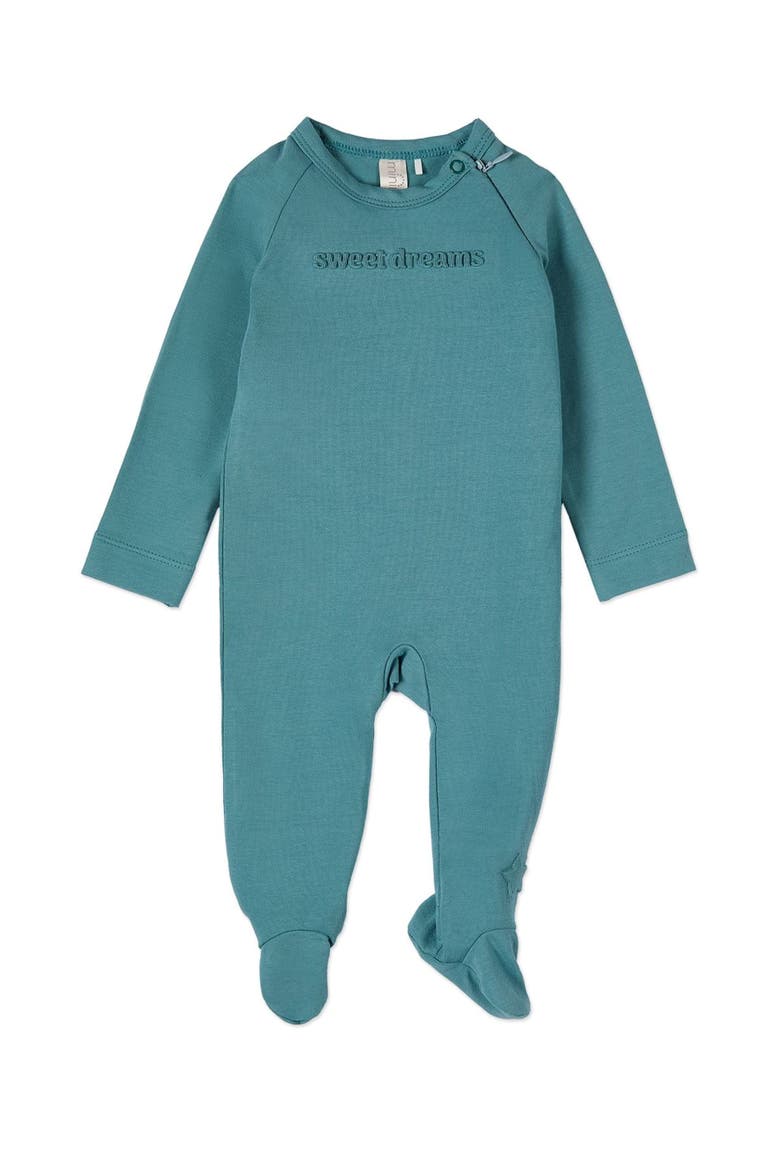 Rich Cotton Fleece Hidden Zipper Footie, Main, color, Arctic