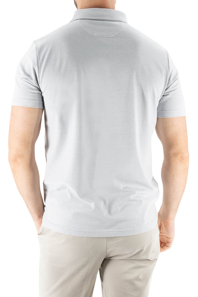 Feeder Stripe Polo, Alternate, color, MELANGE QUIET GRAY