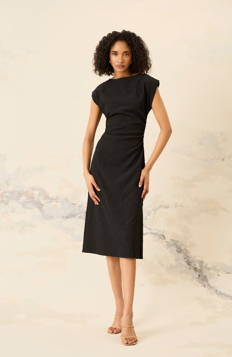 Luxely Textured Midi Dress, Alternate, color, 