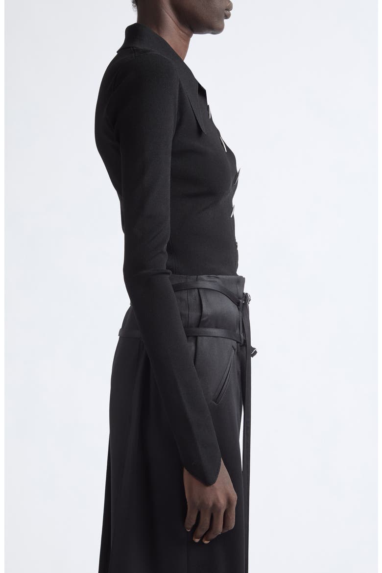 Angular Ribbed Cardigan, Alternate, color, BLACK