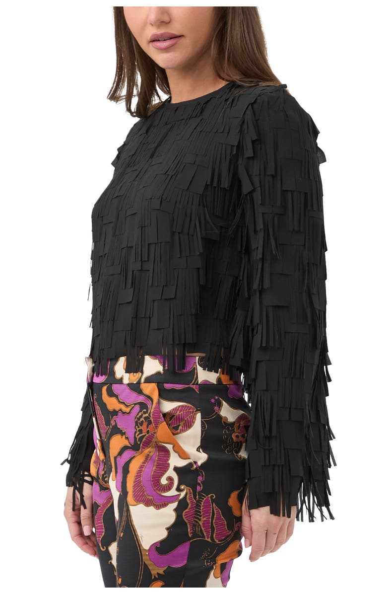 Trina Turk Chinaberry Fringe Top, Alternate, color, Black