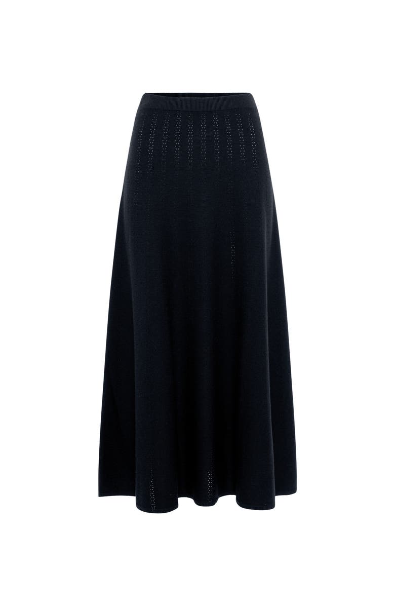 GERARD DAREL Bia Knitted Midi Skirt, Alternate, color, Navy Blue