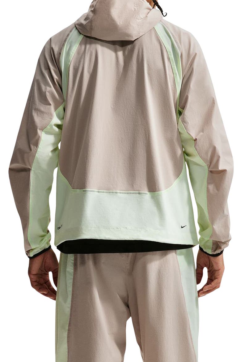 Tech Dri-FIT Oversize Woven Nylon Hooded Windrunner Jacket, Alternate, color, CREAM/ BLACK