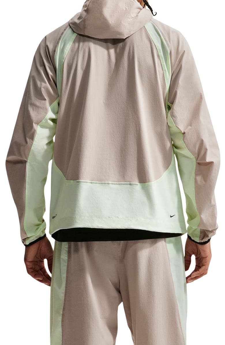 Nike Tech Dri-FIT Oversize Woven Nylon Hooded Windrunner Jacket, Alternate, color, Cream/ Black
