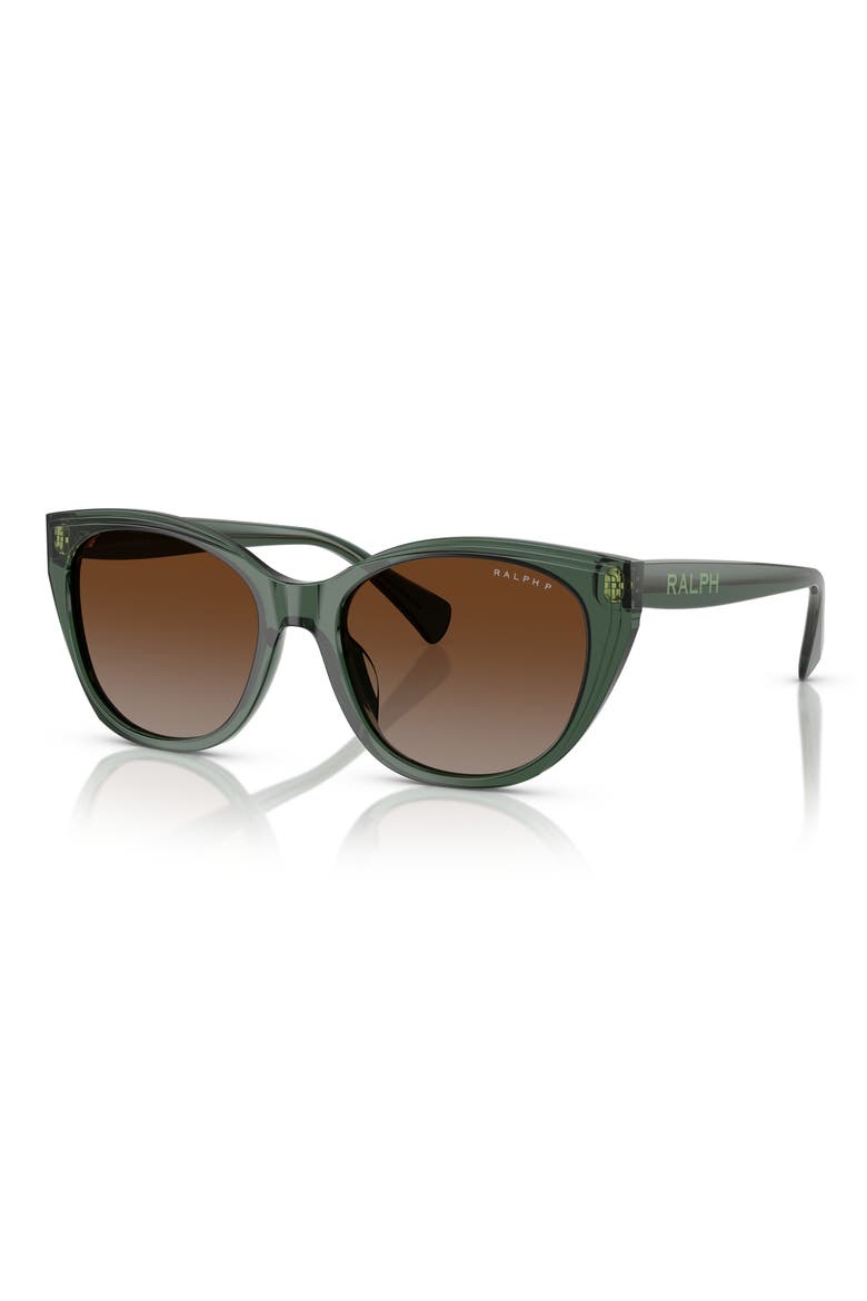 56mm Square Gradient Polarized Sunglasses, Alternate, color, TRANSPARENT GREEN / BROWN