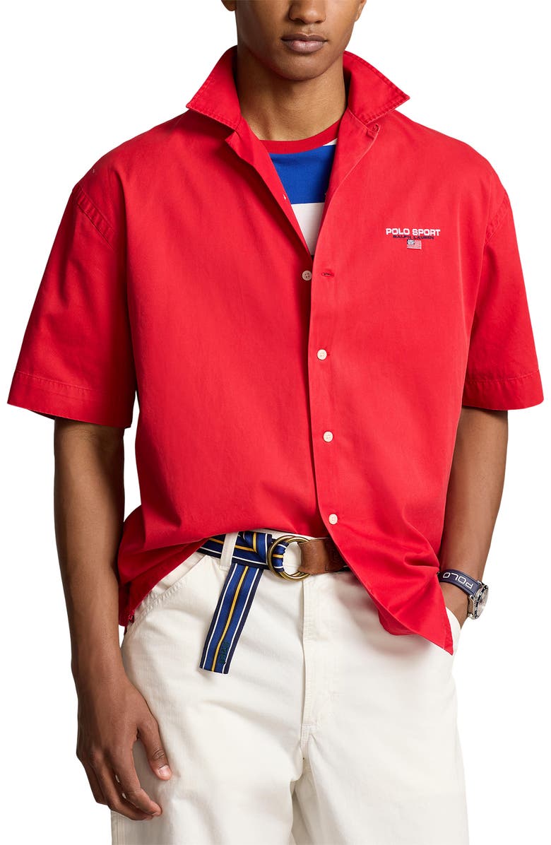 Polo Ralph Lauren Chino Cotton Button-Up Shirt, Main, color, 