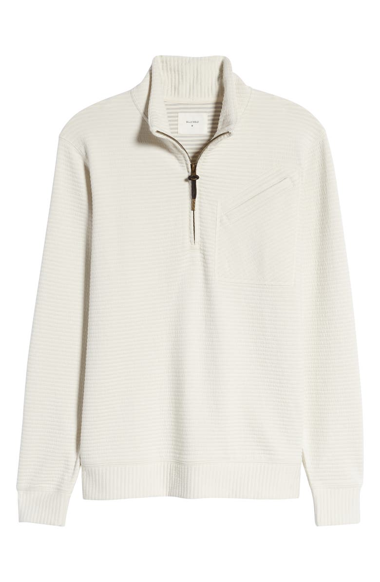 Billy Reid Double Knit Half-Zip Pullover, Alternate, color, Tinted White