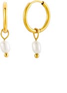 Atolea Pearl Huggie Hoops Earrings