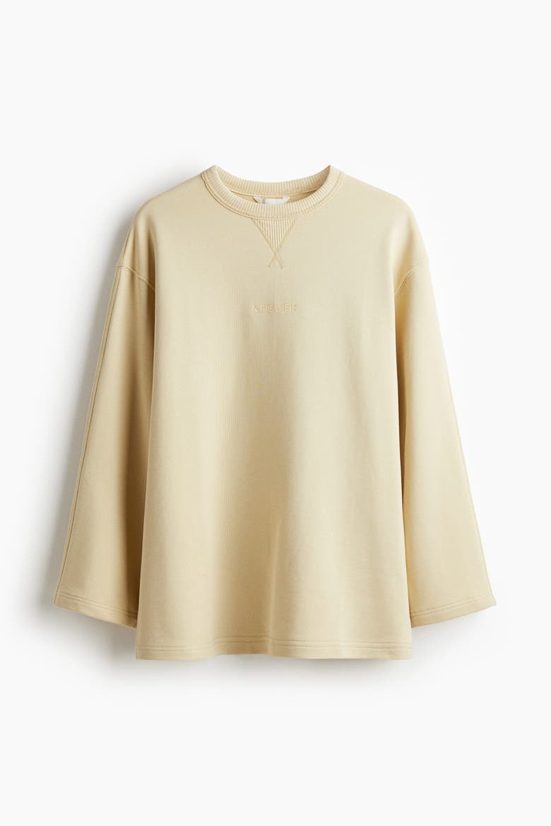 Text-motif Sweatshirt, Alternate, color, Light yellow/Atelier