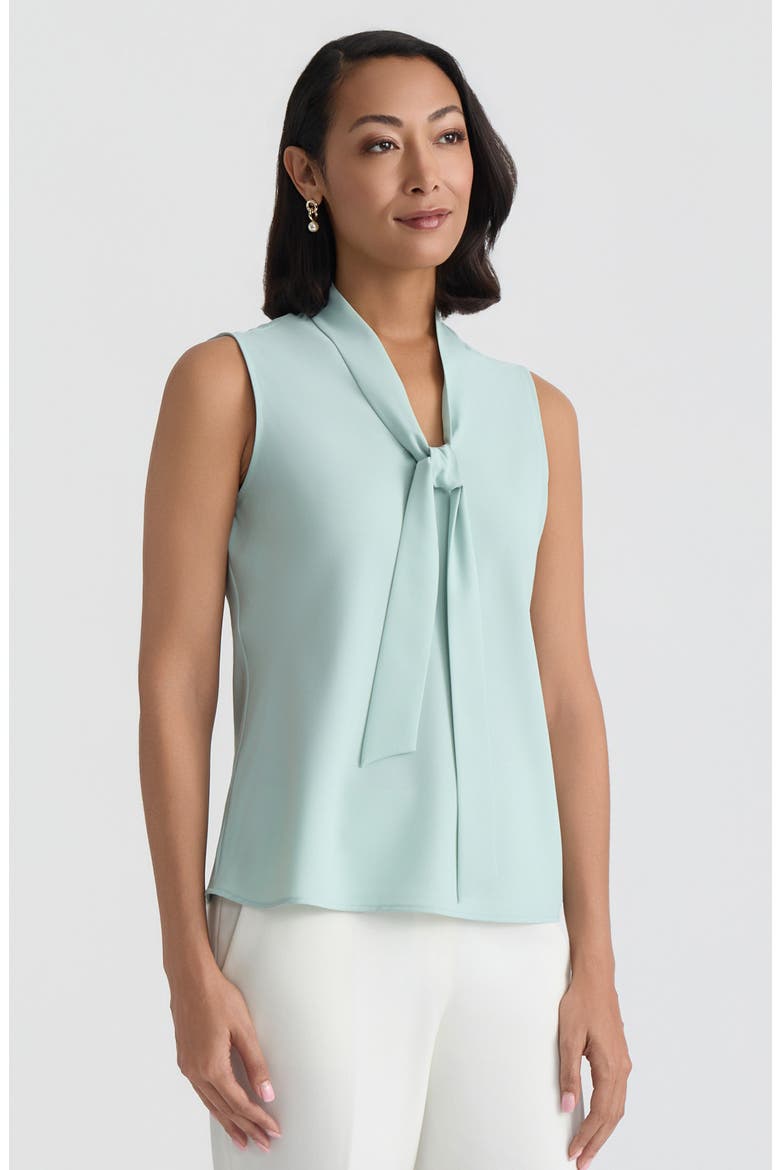 Sleeveless Tie Front Top, Alternate, color, SEA GLASS