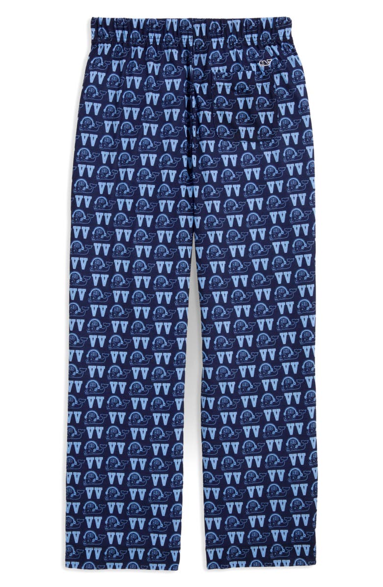 vineyard vines Kids' Knit Pajama Pants, Alternate, color, Football Nautical Navy
