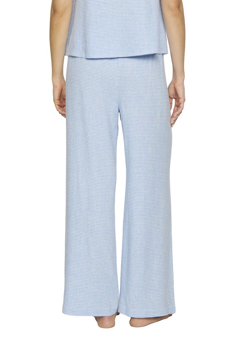 Linen Blend Drawstring Lounge Pants, Alternate, color, GINGHAM WHITE/ SUMMER