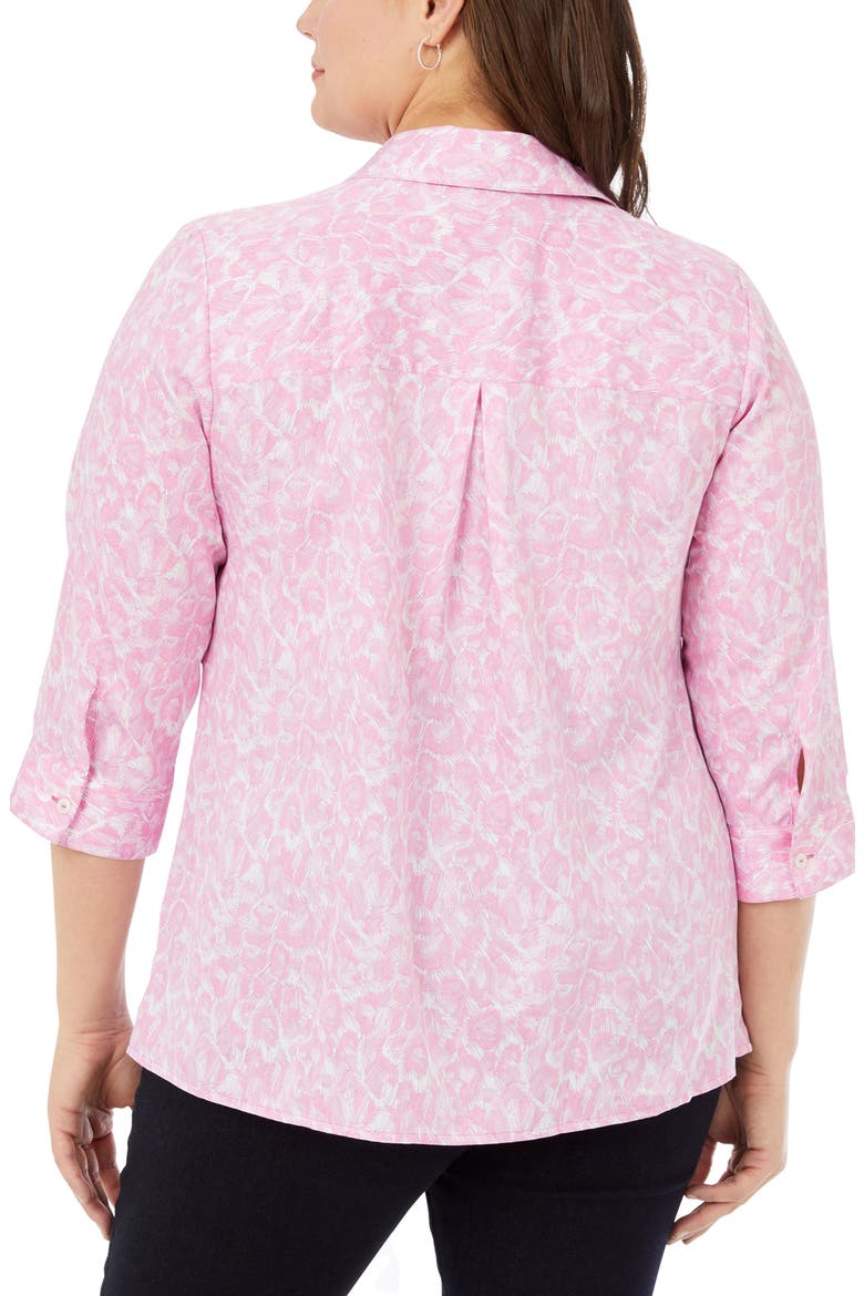 Lucie Pink Panther Cotton Button-Up Shirt, Alternate, color, PINK PEACH