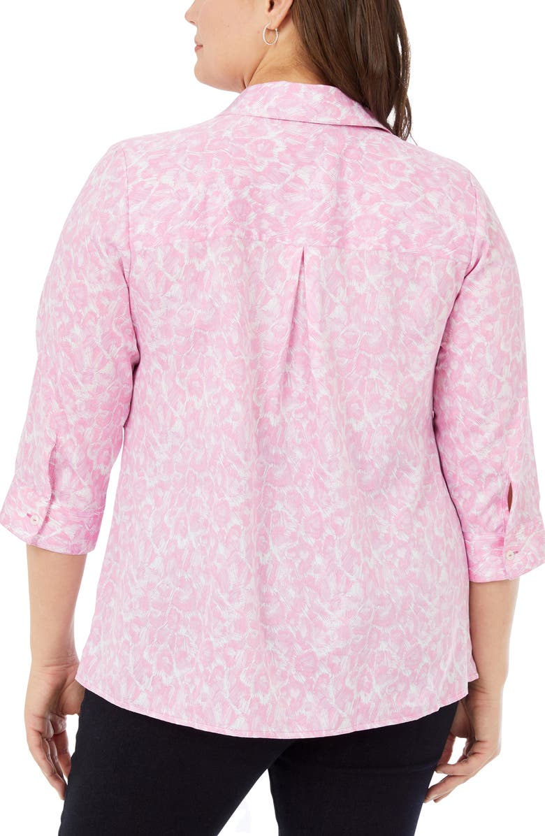 Foxcroft Lucie Pink Panther Cotton Button-Up Shirt, Alternate, color, 