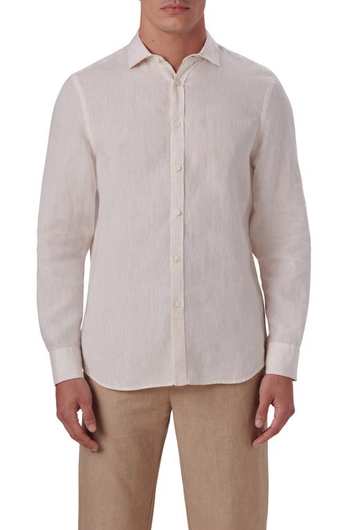 Bugatchi Axel Linen Button-Up Shirt in Sand  product