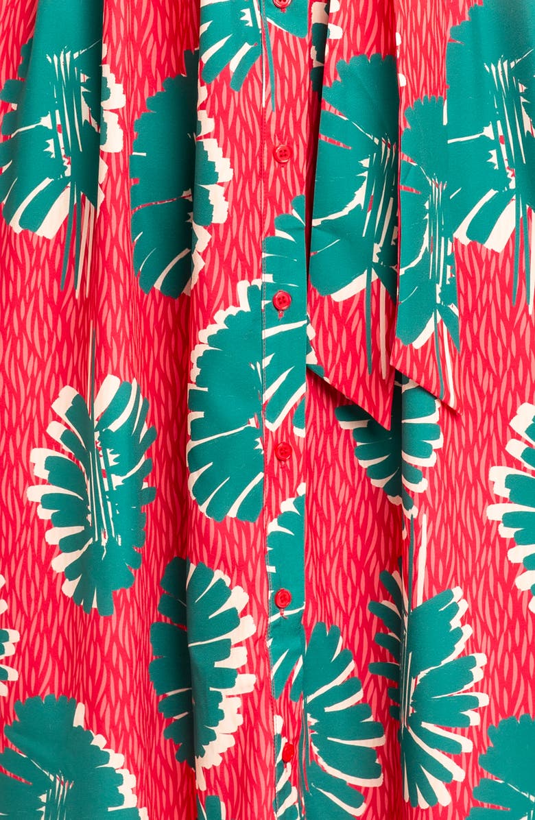 BUXOM COUTURE Mixed Print Maxi Shirtdress, Alternate, color, Pink Multi