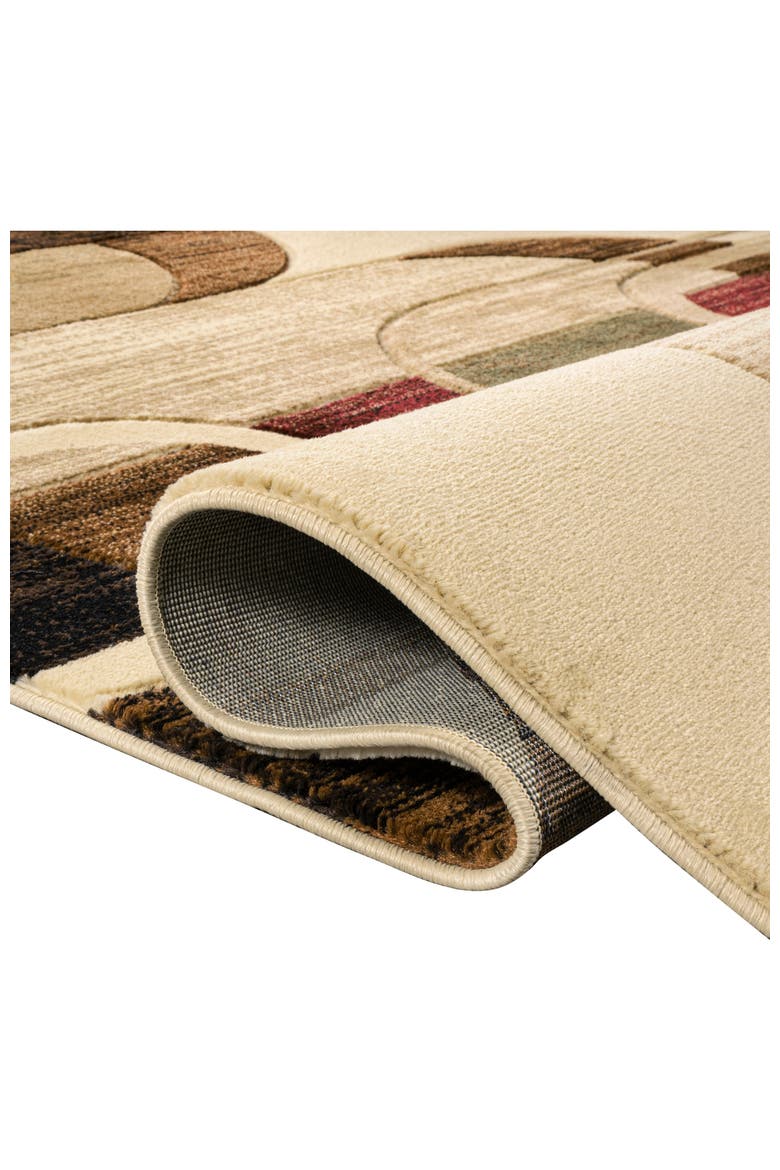 Tamara Retro Abstract Arches Area Rug, Alternate, color, Cream/Brown/Red